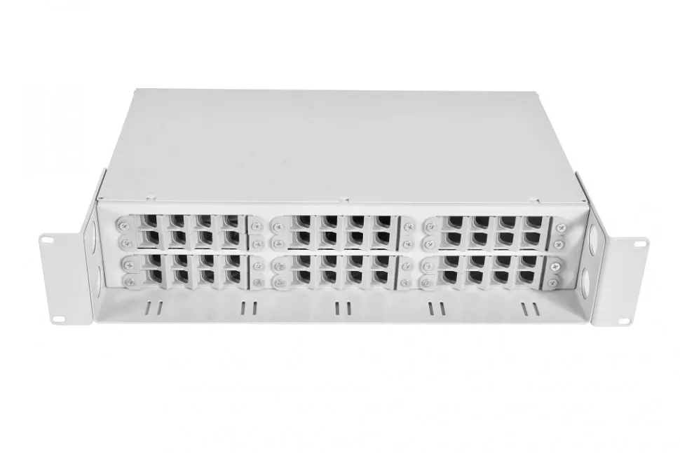 Оптический кросс (бокс) 19" с полкой (площадкой), 2U, до 48 портов, цвет черный