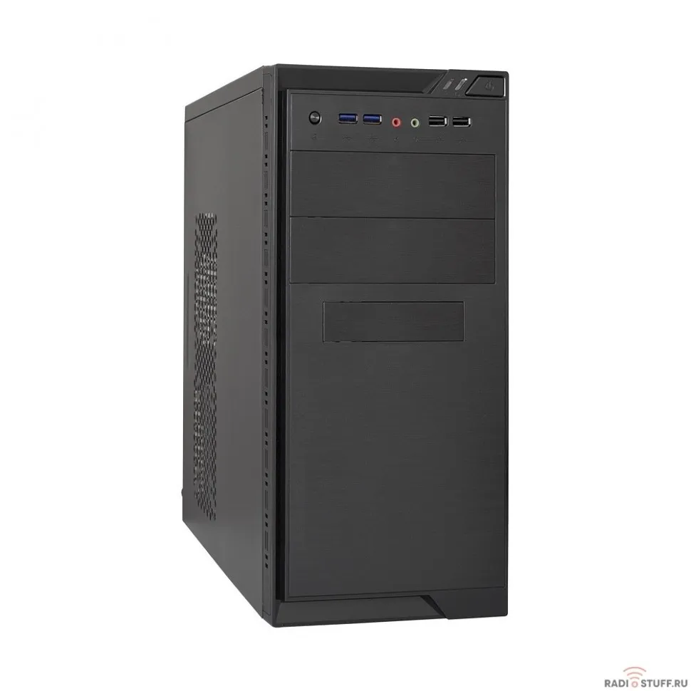 Exegate EX283237RUS Корпус Minitower ExeGate MA-372UX Black, mATX <UN450, 120mm> 2*USB+2*USB3.0, Audio