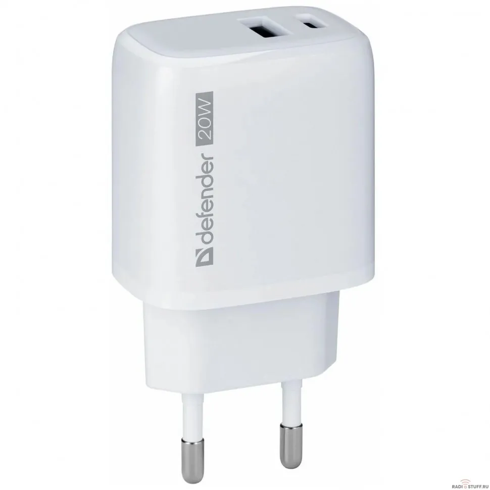 Defender UPA-103 Сетевое зарядное устройство для телефона USB-C/PD20W+USB-A/QC3.0/PD