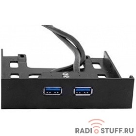 Exegate EX280446RUS Планка USB на переднюю панель Exegate U3H-615, 3,5", 2*USB 3.0, черная, подсоединение к мат. плате