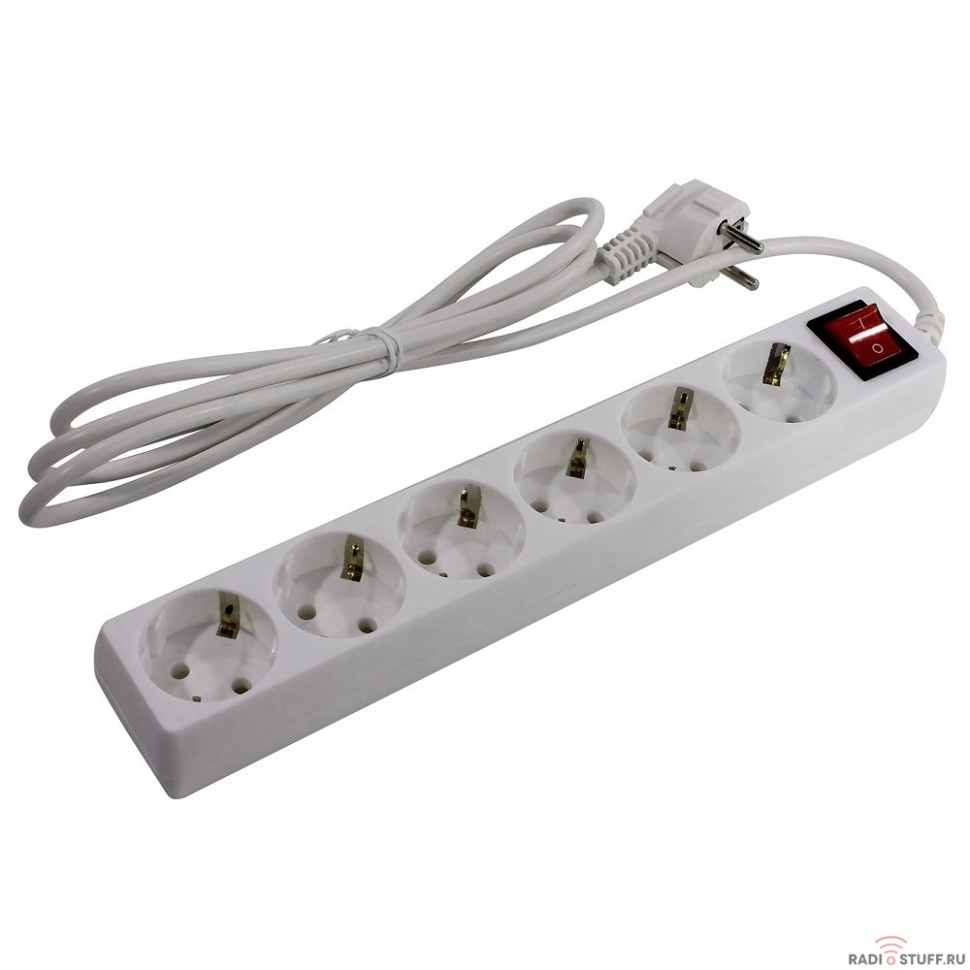 5bites SP6W-250 Сетевой фильтр  6S / 3*0.75MM2 / 5M / WHITE