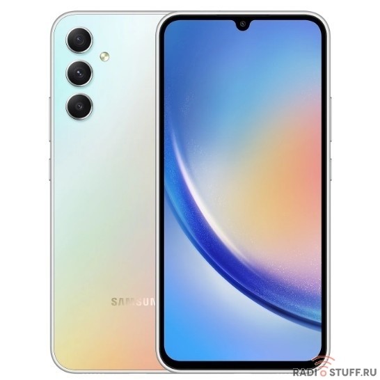 Смартфон Samsung SM-A346E Galaxy A34 5G 256Gb 8Gb серебристый моноблок 3G 4G 2Sim 6.6" 1080x2340 Android 13 48Mpix 802.11 a/b/g/n/ac NFC GPS GSM900/1800 GSM1900 Protect microSD max1024Gb