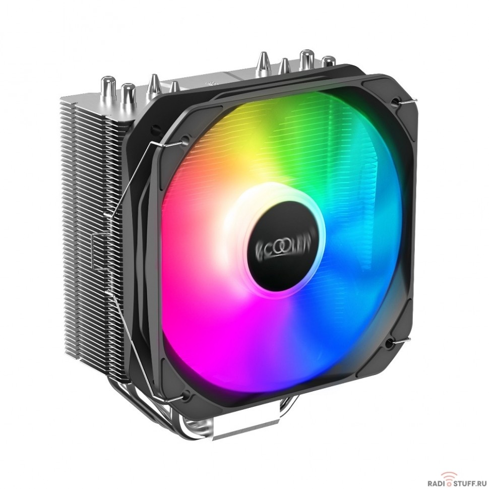 PCCooler GI-Paladin 400 ARGB Кулер S115X/1200/AM4 (24 шт/кор, TDP 200W, 130mm PWM ARGB FAN, 4 тепловые трубки 6мм, 800-1600RPM, 18-28,6dBa)