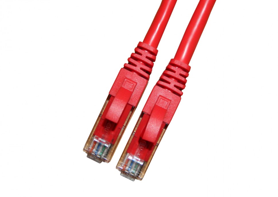 Патч-корд UTP4 cat.6a, 1.0м, литой коннектор, красный, Netko CKC