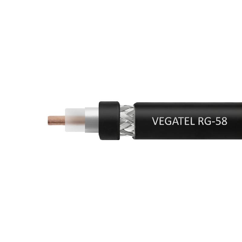 Кабель RG-58 A/U Cu VEGATEL 50 Ом коаксиальный PE