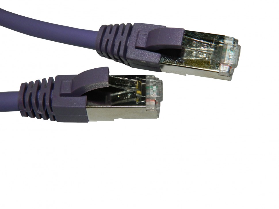 Патч-корд FTP4 cat.6a, 0.5м, литой коннектор, фиолетовый, LSZH, Netko CKC