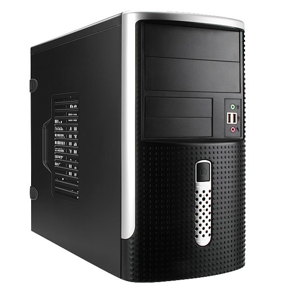 Mini Tower InWin EMR-001  Black/Silver  450W 2*USB+AirDuct+Audio mATX