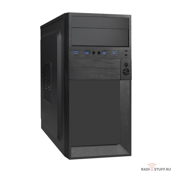 Exegate EX291153RUS Корпус Minitower ExeGate BAA-105U4-01-AA500 (mATX, AA500 с вент. 8см, 4*USB3.0, HD аудио, черный)