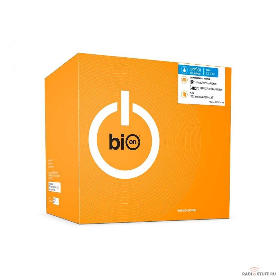 Bion CE311A Картридж для HP LaserJet CP1012 Pro/CP1025 Pro; Canon LBP7010C/LBP7018C/MFP175nw (1000  стр.), Голубой