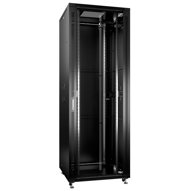 Дверь для шкафа T2 стеклянная 47U Ширина 800 черная Netko