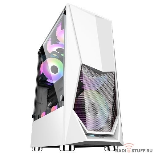 1STPLAYER Корпус DK-3 WHITE / ATX, tempered glass / 3x 120mm LED fans inc. / DK-3-WH-3G6