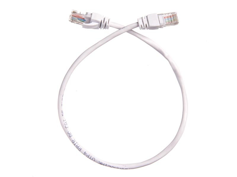 Патч-корд Technolink UTP4 cat 5e, 0,5м, ВС, LSZH, белый, литой коннектор