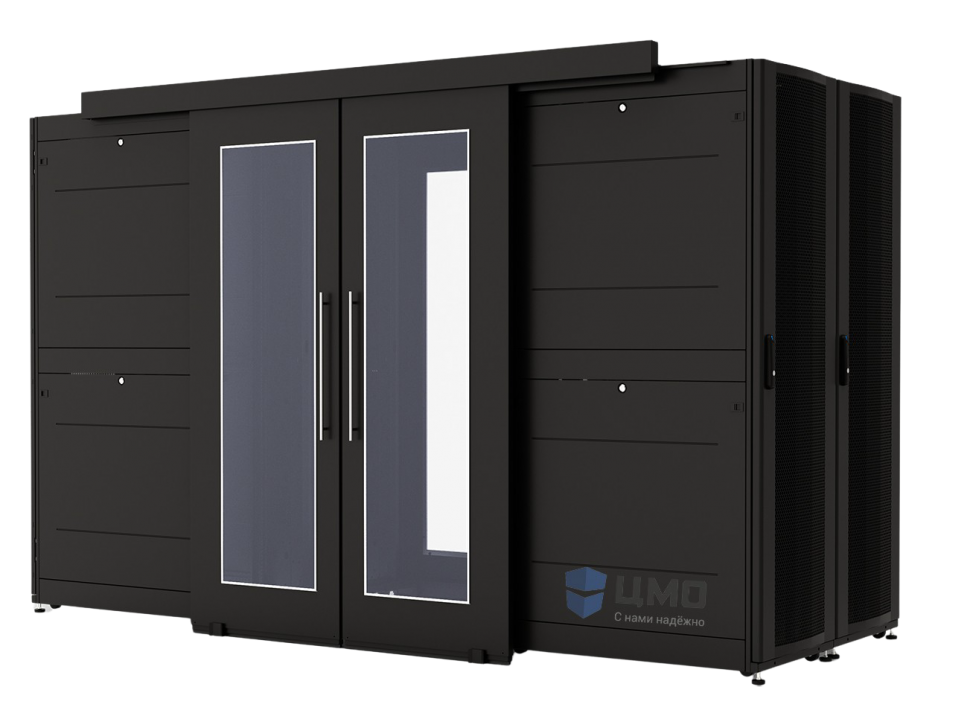 Двери коридора со стеклом сдвижные 48U x (900-1250 мм) для шкафов серии ШТК-СП-48.x.x