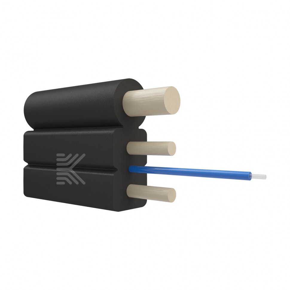 КОСТРОМАКАБЕЛЬ КОС-ДР-3-1хG.657.А 1-нг(А)-HF Кабель оптический FTTH с внешним силовым элементом из стеклопрутка, 1 волокно, G.657.A1,усилен стеклопрутками, нг(А)-HF