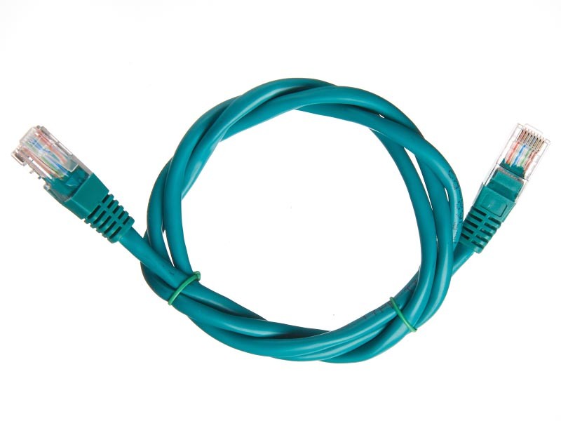 Патч-корд Technolink UTP4 cat 5e, 1,0м, ВС, LSZH, зеленый, литой коннектор
