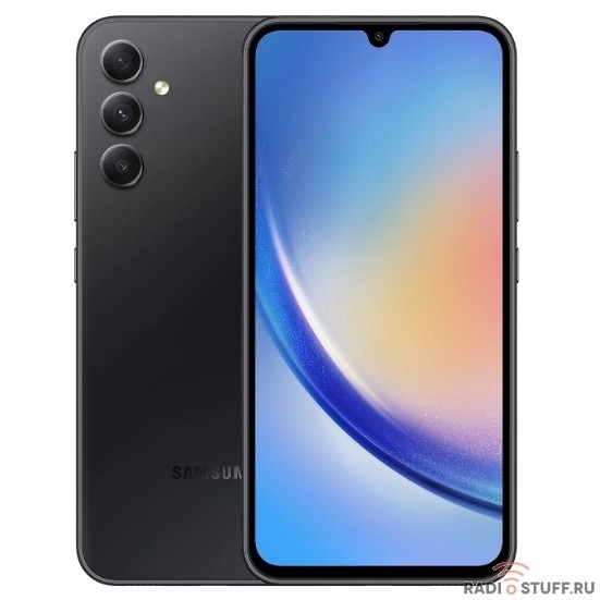 Смартфон Samsung SM-A346E Galaxy A34 5G 128Gb 6Gb графит моноблок 3G 4G 2Sim 6.6" 1080x2340 Android 13 48Mpix 802.11 a/b/g/n/ac NFC GPS GSM900/1800 GSM1900 Protect microSD max1024Gb