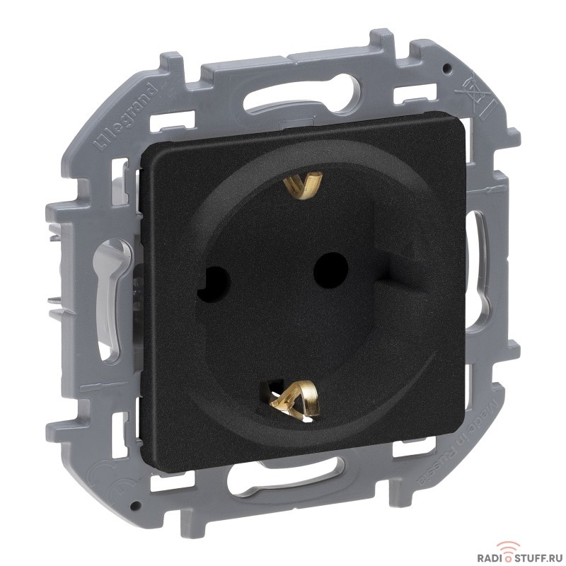 Legrand 673723 Розетка 2К+З - немецкий стандарт - 16 А - 250 В~ - INSPIRIA - антрацит