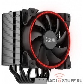 PCCooler Кулер GI-H58UB CORONA R LGA2066/2011/1366/115X/775/AM4/3/3+/AM2/2+/FM1/2/2+ (10 шт/кор, TDP 240W, 120mm PWM SilentPro Red LED FAN, 5 тепловых трубок 8мм, 1000-1800RPM, 26,5dBa)